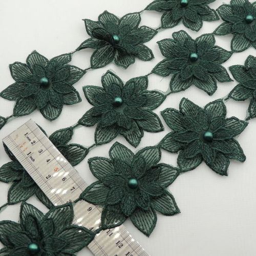 مشکی نوار گیپور گل برجسته مرواریدی خرید و قیمت رنگ2