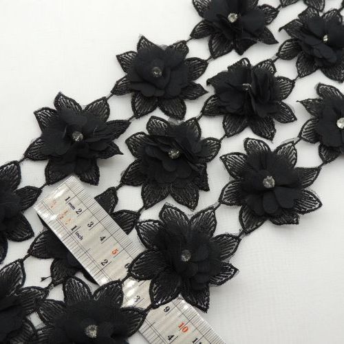 نوار گل پارچه‌ای مروارید گیپور