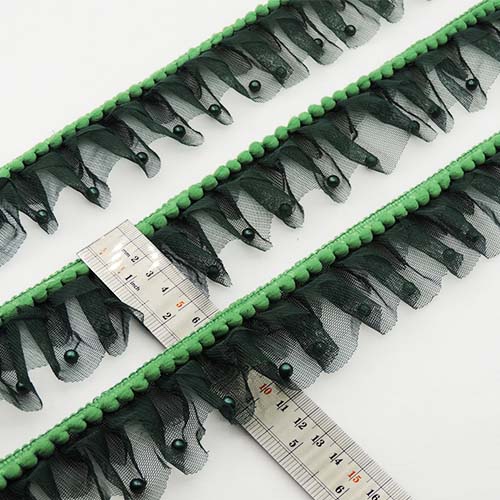 زرشکی تور پلیسه پوم پوم مروارید خرید و قیمت رنگ2