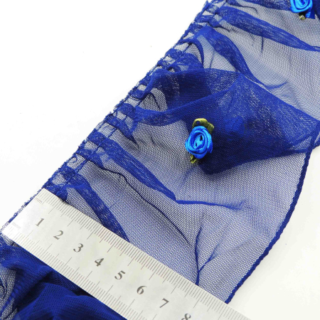 مشکی تور پلیسه شکوفه دار پهن خرید و قیمت رنگ3