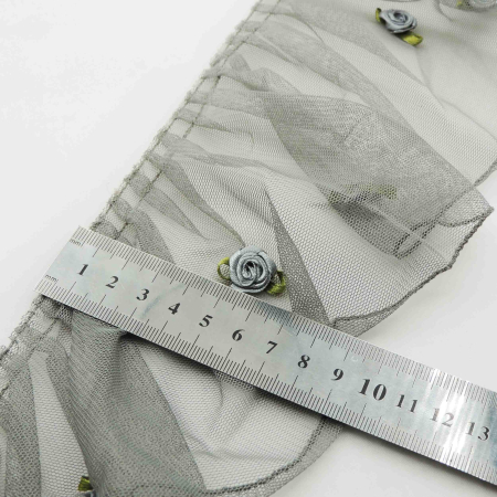 مشکی تور پلیسه شکوفه دار پهن خرید و قیمت رنگ6