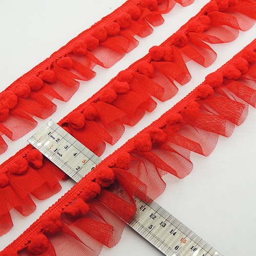 کاربنی  تور پلیسه پوم پوم دار خرید و قیمت رنگ1