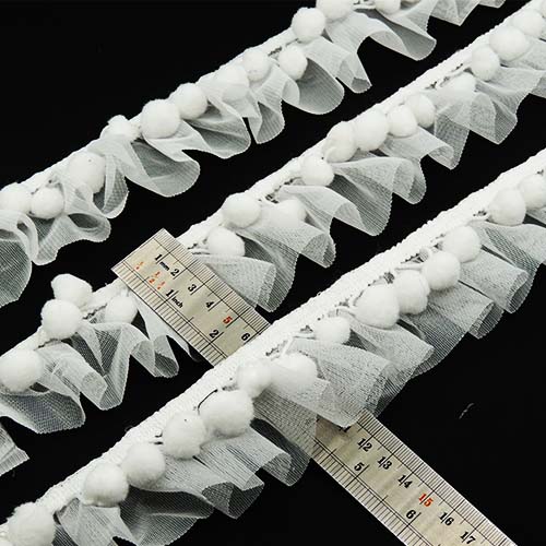 کاربنی  تور پلیسه پوم پوم دار خرید و قیمت رنگ3