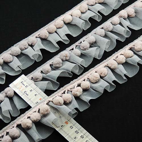 کاربنی  تور پلیسه پوم پوم دار خرید و قیمت رنگ5