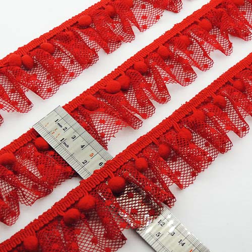 زرشکی تور پلیسه پوم پوم توپکی خرید و قیمت رنگ10