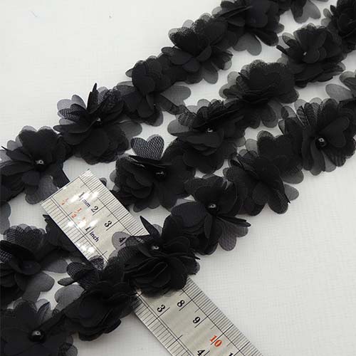 سفید نوار گل متری حریر مروارید کوچک خرید و قیمت رنگ1