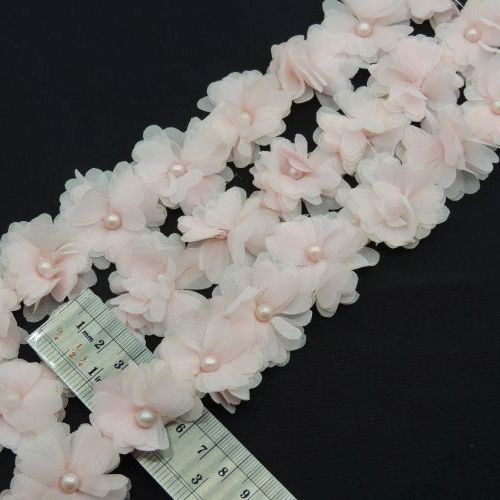 سفید نوار گل متری حریر مروارید کوچک خرید و قیمت رنگ10