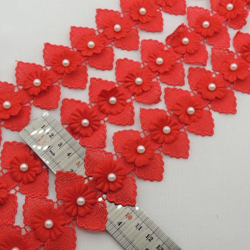 مشکی نوار گیپور گل مرواریدی خرید و قیمت رنگ1