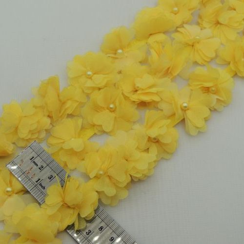 سفید نوار گل متری حریر مروارید کوچک خرید و قیمت رنگ9