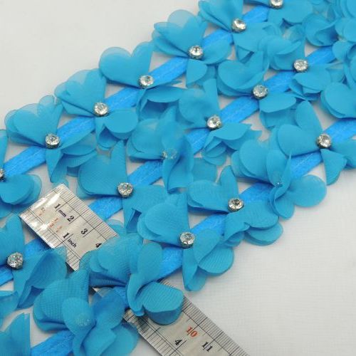 بادمجانی نوار گل متری پاپیون کریستال خرید و قیمت رنگ8