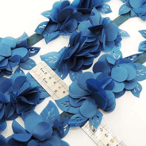 سرمه ای نوار گل متری گلبرگ ساتن بزرگ خرید و قیمت رنگ2