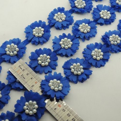 یاسی نوار گل متری نگین و مروارید خرید و قیمت رنگ3