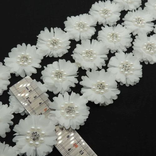 یاسی نوار گل متری نگین و مروارید خرید و قیمت رنگ5