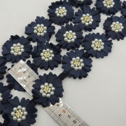 یاسی نوار گل متری نگین و مروارید خرید و قیمت رنگ10