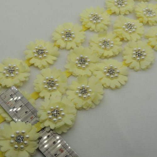 یاسی نوار گل متری نگین و مروارید خرید و قیمت رنگ6