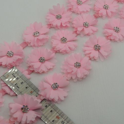 طوسی تیره نوار گل متری نگین دار خرید و قیمت رنگ19