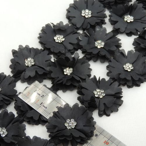 طوسی تیره نوار گل متری نگین دار خرید و قیمت رنگ23