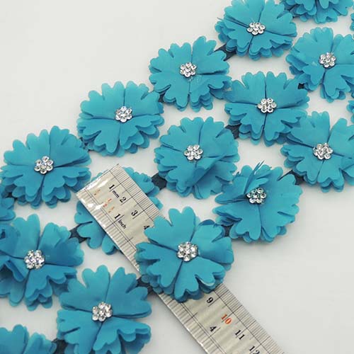 طوسی تیره نوار گل متری نگین دار خرید و قیمت رنگ3