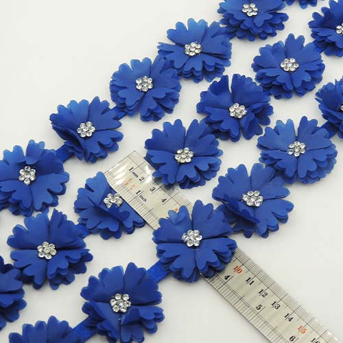 طوسی تیره نوار گل متری نگین دار خرید و قیمت رنگ5