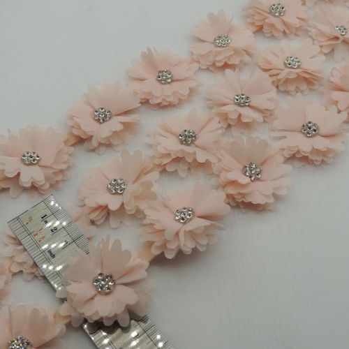 طوسی تیره نوار گل متری نگین دار خرید و قیمت رنگ21