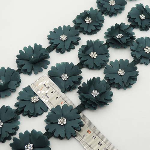 طوسی تیره نوار گل متری نگین دار خرید و قیمت رنگ8