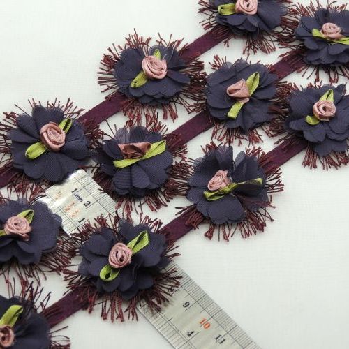 یاسی نوار گل متری گل مژه دار شکوفه ای خرید و قیمت رنگ3