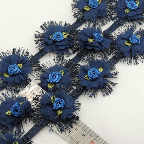 یاسی نوار گل متری گل مژه دار شکوفه ای خرید و قیمت رنگ4