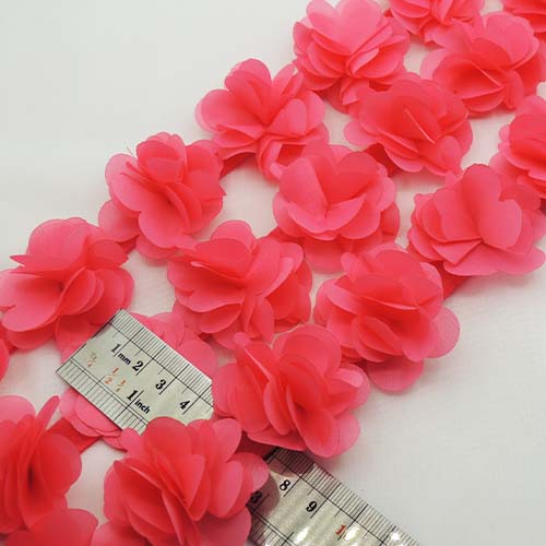 صورتی تیره نوار گل متری درشت  خرید و قیمت رنگ23