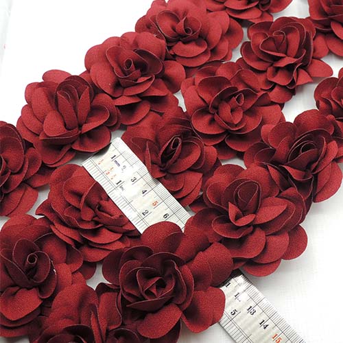 بادمجانی نوار گل متری تزئینی لباس رز خرید و قیمت رنگ17