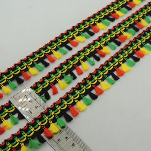 تصویر نوار منگوله چهاررنگ باریک