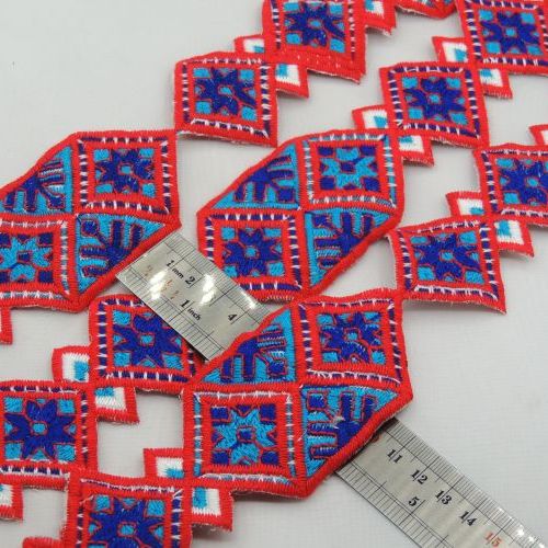 نوار سنتی لوزی  قرمز آبی 