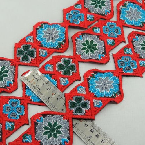 نوار سنتی گل درشت  طوسی 