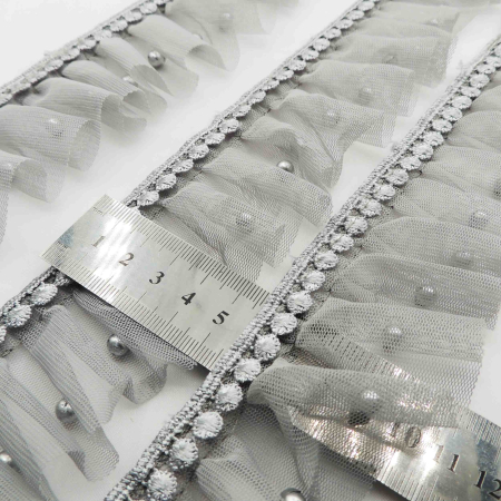 سفید تور پلیسه مرواریدار خرید و قیمت رنگ4