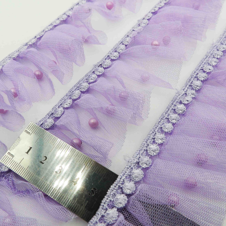 سفید تور پلیسه مرواریدار خرید و قیمت رنگ5