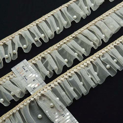 سفید تور پلیسه مرواریدار خرید و قیمت رنگ9