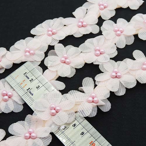 زرشکی نوار گل متری تور و مروارید خرید و قیمت رنگ18