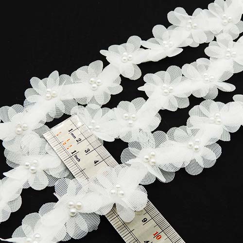 زرشکی نوار گل متری تور و مروارید خرید و قیمت رنگ3