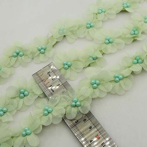 زرشکی نوار گل متری تور و مروارید خرید و قیمت رنگ10