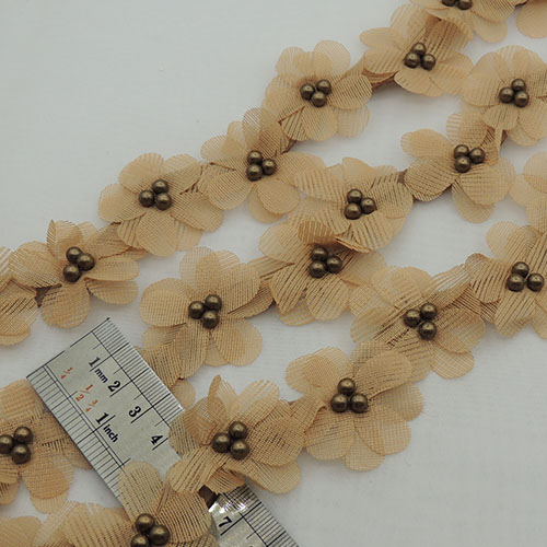 زرشکی نوار گل متری تور و مروارید خرید و قیمت رنگ17