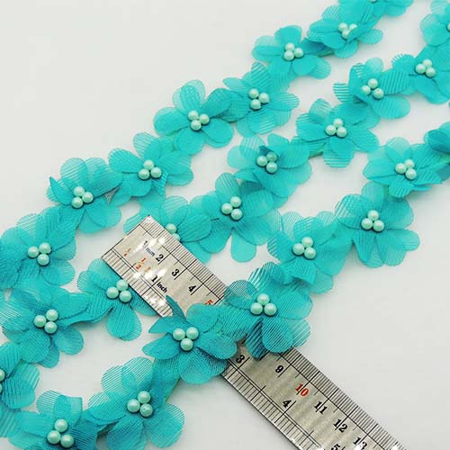 زرشکی نوار گل متری تور و مروارید خرید و قیمت رنگ14