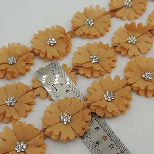 طوسی تیره نوار گل متری نگین دار خرید و قیمت رنگ18