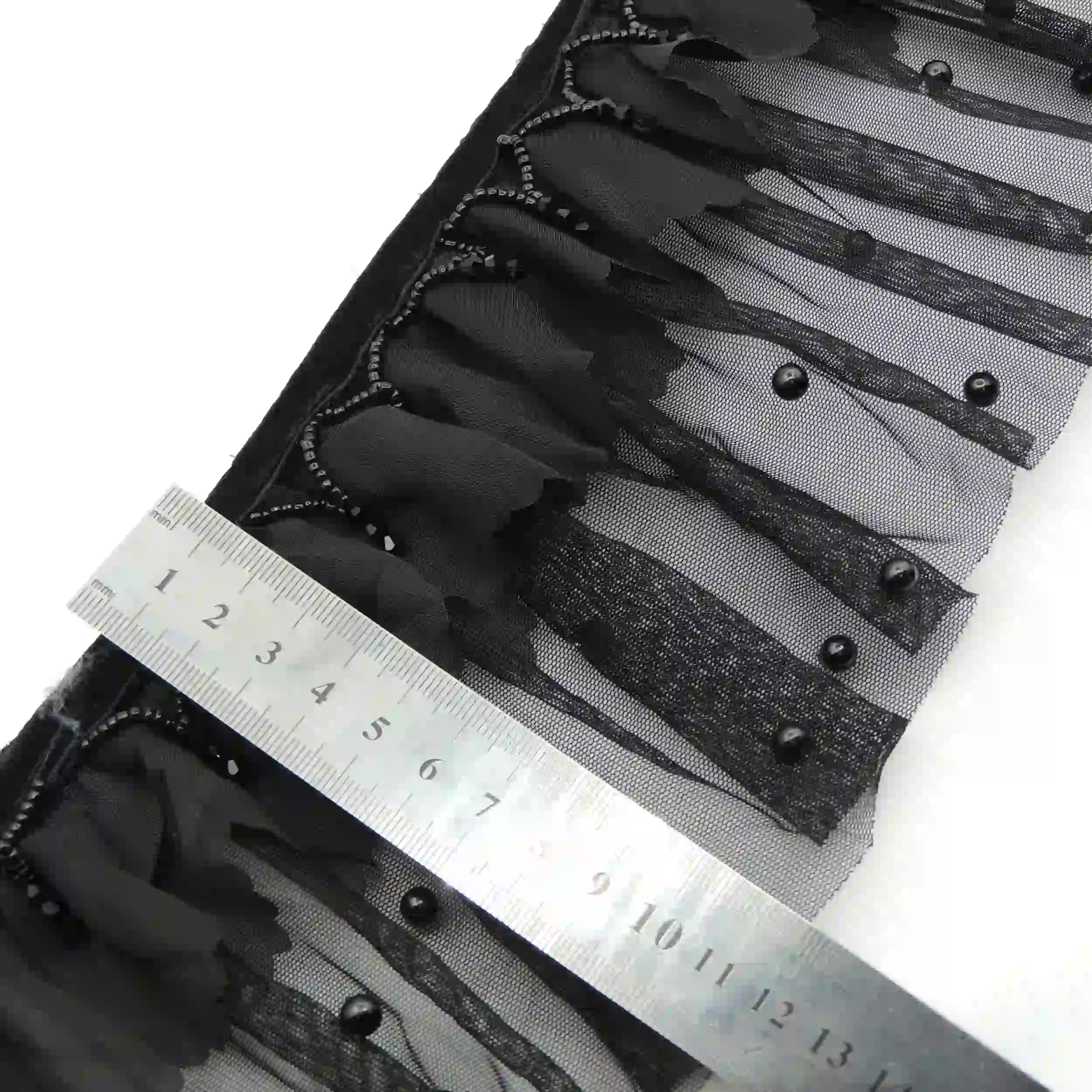 تور پلیسه منجوق هفتی پهن مشکی