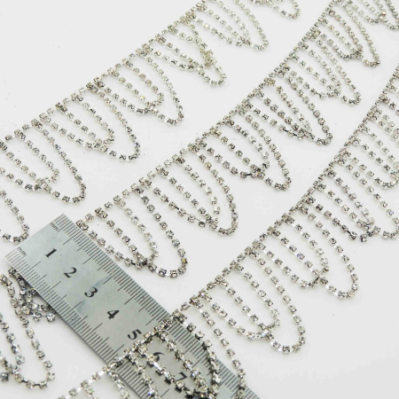 تصویر نوار نگین هلالی نقره ای