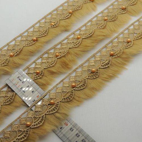 قهوه ای نوار خز و گیپور وارداتی خرید و قیمت رنگ3