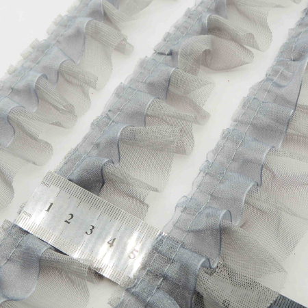 سفید تور پلیسه روبان دار دوطبقه خرید و قیمت رنگ1