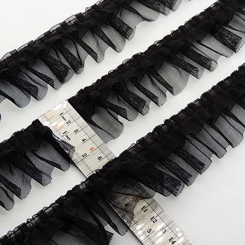 سفید تور پلیسه روبان دار دوطبقه خرید و قیمت رنگ7