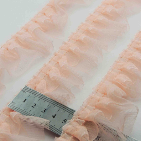 سفید تور پلیسه روبان دار دوطبقه خرید و قیمت رنگ3