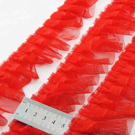 سفید تور پلیسه روبان دار دوطبقه خرید و قیمت رنگ4