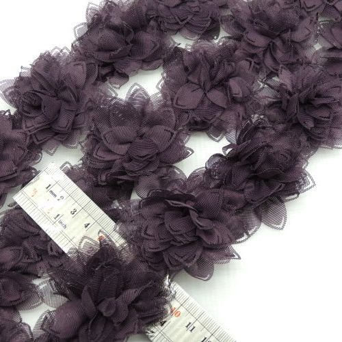 گلبهی تیره نوار گل متری توری تزئینی خرید و قیمت رنگ9