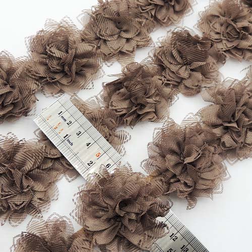 گلبهی تیره نوار گل متری توری تزئینی خرید و قیمت رنگ2